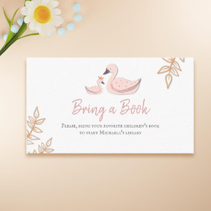Simple Baby Swan brengt een Baby shower van een bo Informatiekaartje