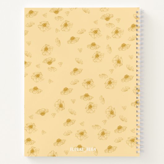 Simple baby yellow Notebook with initials  Notitieboek (Achterkant)