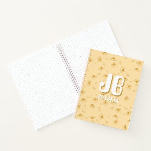 Simple baby yellow Notebook with initials  Notitieboek (Binnen)