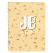 Simple baby yellow Notebook with initials 