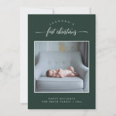 Simple Baby's eerste kerstfoto groen Feestdagenkaart (Voorkant)