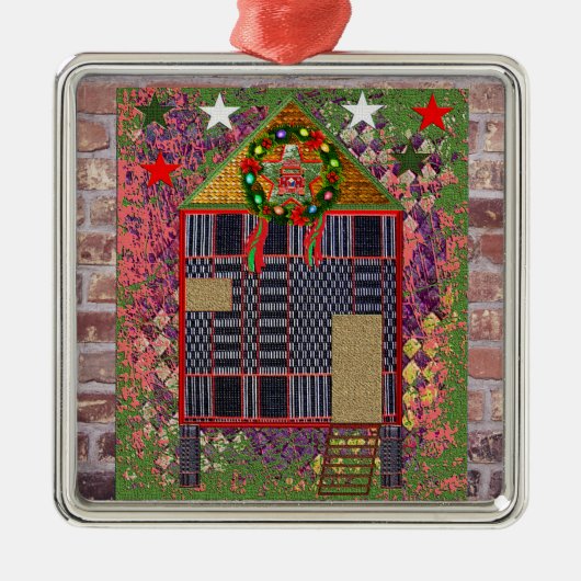 Simple Bahay Kubo Metalen Ornament (Voorkant)