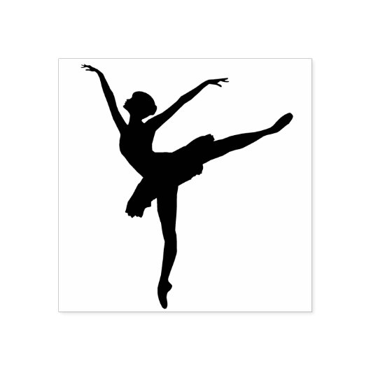 Simple Ballerina Silhouette Rubberstempel (Afrduk)