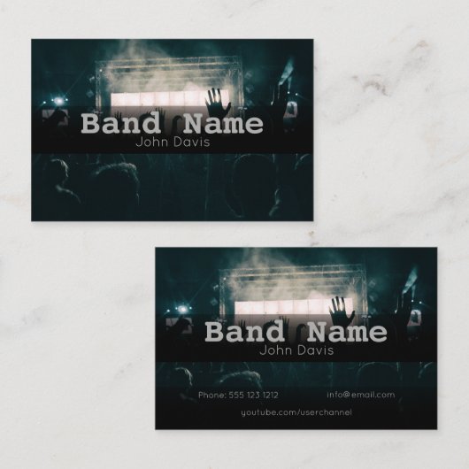 Simple Band Name Visitekaartje (Voorkant / Achterkant)