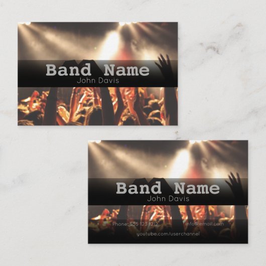 Simple Band Name Visitekaartje (Voorkant / Achterkant)