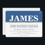 SIMPLE BAR MITZVAH moderne joodse ster koninklijk  Kaart<br><div class="desc">door kat massard >>> WWW.SIMPLYSWEETPAPERIE.COM << Een trendy, eenvoudig ontwerp voor de BAR MITZVAH INVITATIONS van uw kind. Wow je vrienden en familie met dit kleine aantal; DSetup als een sjabloon het is eenvoudig voor u om uw eigen gegevens toe te voegen, uw foto toe te voegen of op de...</div>