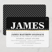 SIMPLE BAR MITZVAH moderne joodse ster zwart wit Kaart (Voorkant / Achterkant)