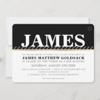 SIMPLE BAR MITZVAH moderne joodse ster zwart wit