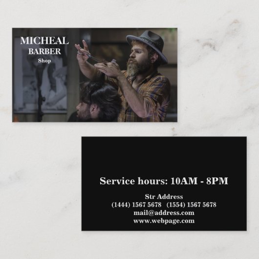Simple Barber Shop Visitekaartje (Voorkant / Achterkant)