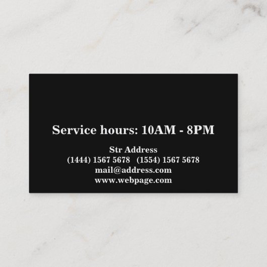 Simple Barber Shop Visitekaartje (Achterkant)