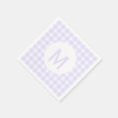 Simple Basic Bleek Lavender Gingham Monogram Servetten (Hoek)