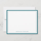 Simple Basic Dark Teal Border Stationery Notitiekaartje (Voorkant)