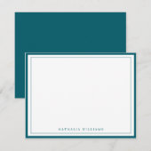 Simple Basic Dark Teal Border Stationery Notitiekaartje (Voorkant / Achterkant)