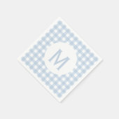 Simple Basic Faded Denim Blue Gingham Monogram Servetten (Hoek)