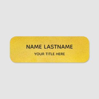 Simple Basic Faux Gold Title Safety Pin Magnetic Naamplaatje