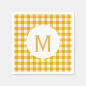 Simple Basic Gold Gingham Monogram Servetten (Voorkant)