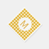 Simple Basic Gold Gingham Monogram Servetten (Hoek)
