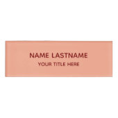 Simple Basic Minimal Blush Pink Modern Title Name  Naambadge (Voorkant)