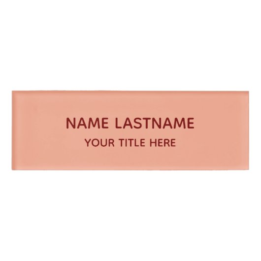 Simple Basic Minimal Blush Pink Modern Title Name  Naambadge (Voorkant)