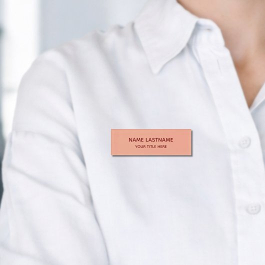 Simple Basic Minimal Blush Pink Modern Title Name  Naambadge