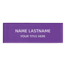 Simple Basic Minimal Purple White Modern Title Naambadge