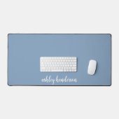 Simple Basic Pastel Blue Monogram voor dames Bureaumat (Keyboard & Muis)