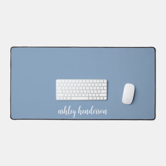Simple Basic Pastel Blue Monogram voor dames Bureaumat (Keyboard & Muis)