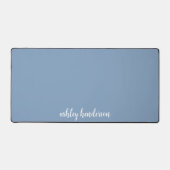 Simple Basic Pastel Blue Monogram voor dames Bureaumat (Voorkant)