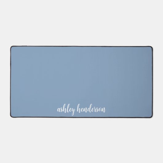 Simple Basic Pastel Blue Monogram voor dames Bureaumat (Voorkant)