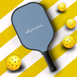 Simple Basic Pastel Blue Monogram voor dames Pickleball Paddle