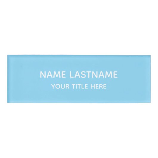Simple Basic Sky Blue Minimal Modern  Naambadge (Voorkant)