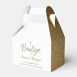 Simple Bautizo Gold White Cross Spaans bedankt Bedankdoosjes