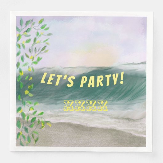Simple Beach Birthday Picnic Servet (Voorkant)