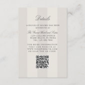 Simple Beach Sand Cabana Stripes Wedding Details Informatiekaartje (Voorkant)
