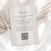 Simple Beach Sand Cabana Stripes Wedding Details Informatiekaartje