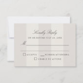 Simple Beach Sand Cabana Stripes Wedding RSVP (Voorkant)
