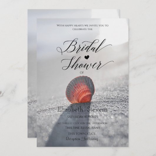 Simple Beach Seashell Vrijgezellenfeest Kaart (Voorkant / Achterkant)