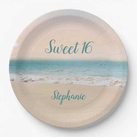 Simple Beach Sweet 16 Papieren Bordje (Voorkant)