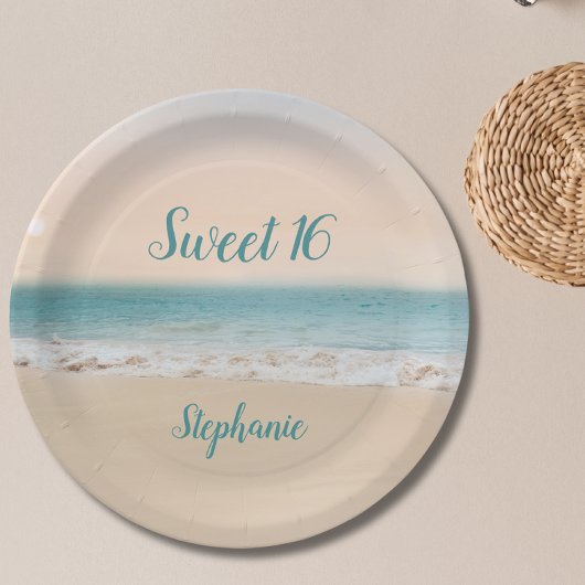 Simple Beach Sweet 16 Papieren Bordje