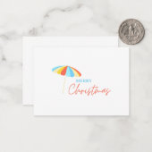 Simple Beach Theme Christmas-Wenskaart Notitiekaartje (Voorkant / Achterkant in situ)
