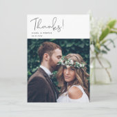 Simple Bedankt Script Modern Weddenfoto (Staand voorkant)