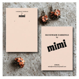 Simple Beige Earring Display Visitekaartje