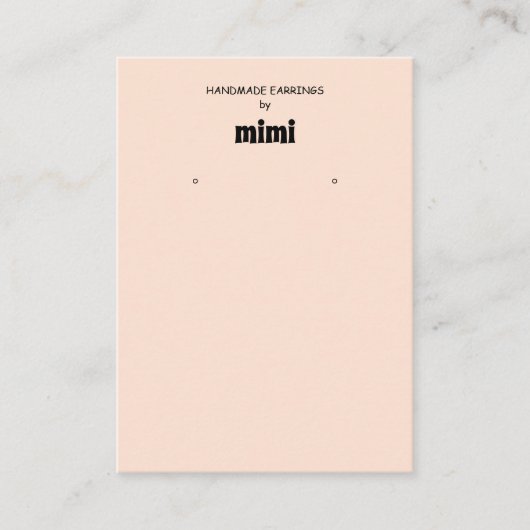 Simple Beige Earring Display Visitekaartje (Voorkant)
