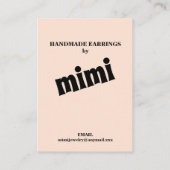 Simple Beige Earring Display Visitekaartje (Achterkant)