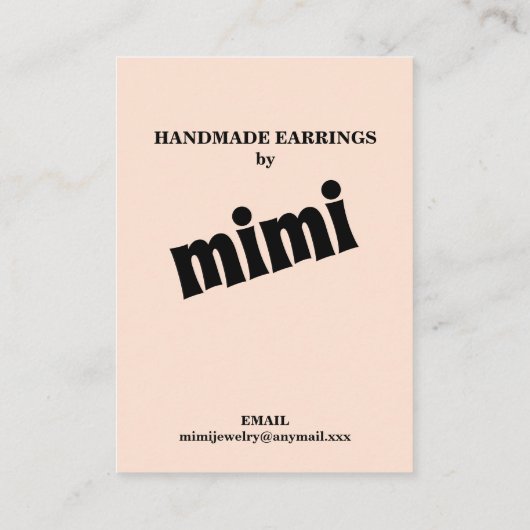 Simple Beige Earring Display Visitekaartje (Achterkant)