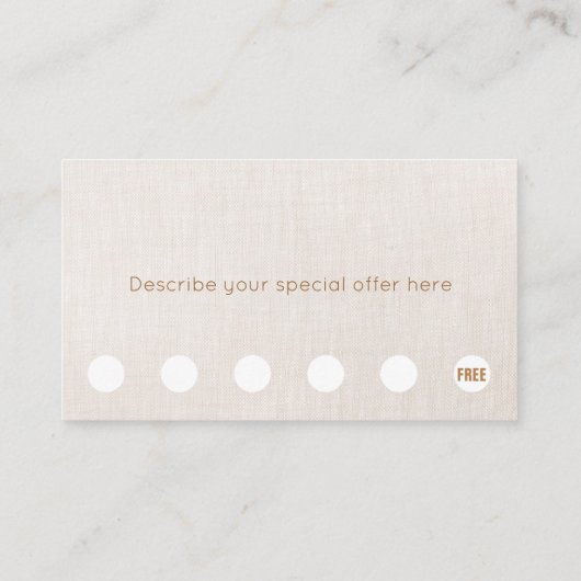 Simple Beige Linen 6 Punch Customer Loyalty (Achterkant)