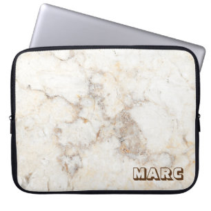 Simple Beige Marble Textute Laptop Sleeve