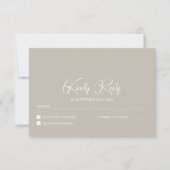 Simple Beige Wedding RSVP (Voorkant)