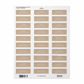 Simple Beige with White Text Return Address Label (Full Sheet)