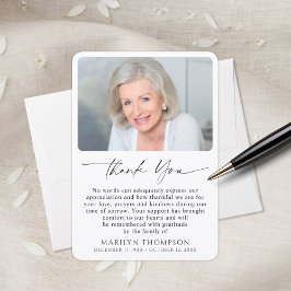 Simple Bereavement Funeral Memorial Photo Bedankkaart